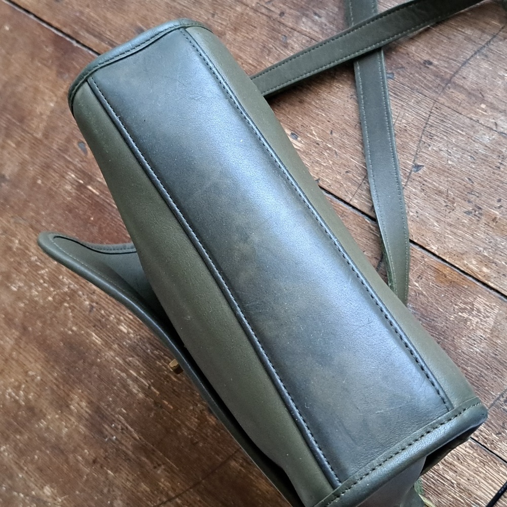 Coach Olive Green Leather Crossbody Satchel - Picture 5 of 13